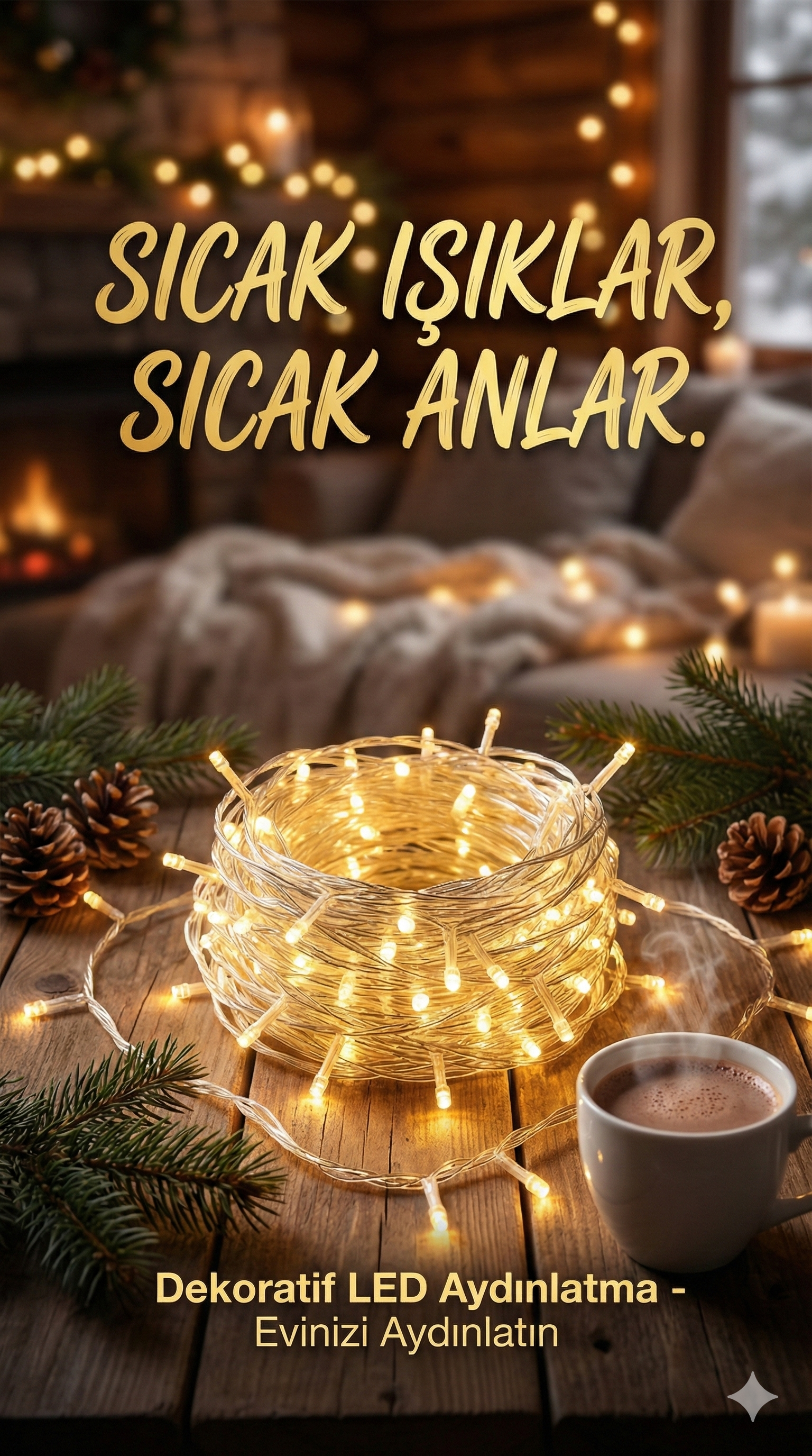 Yılbaşı Aydınlatması 100 LED Perde Hortum Sıcak Beyaz Işık - 10 Metre Dekoratif Şeffaf Kablolu Süs